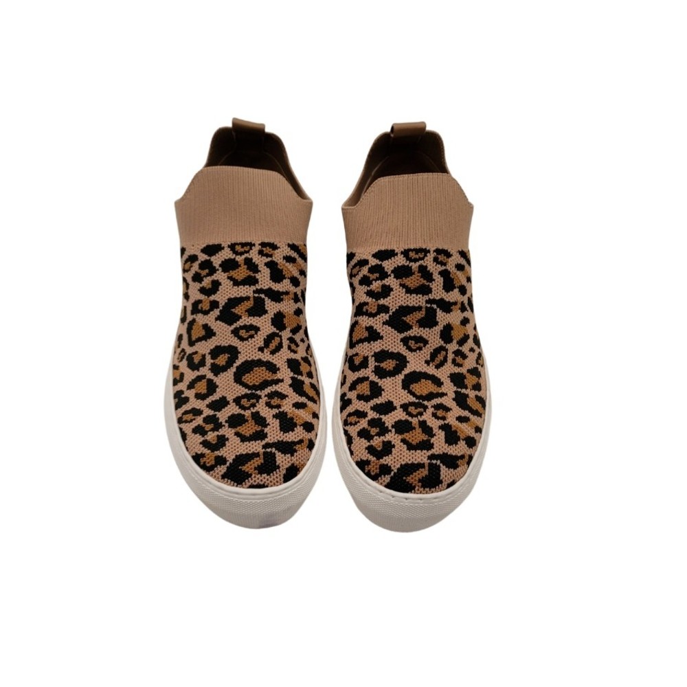 Bryna Knit Leopard Print Sneakers (Wonderly) Size 7M